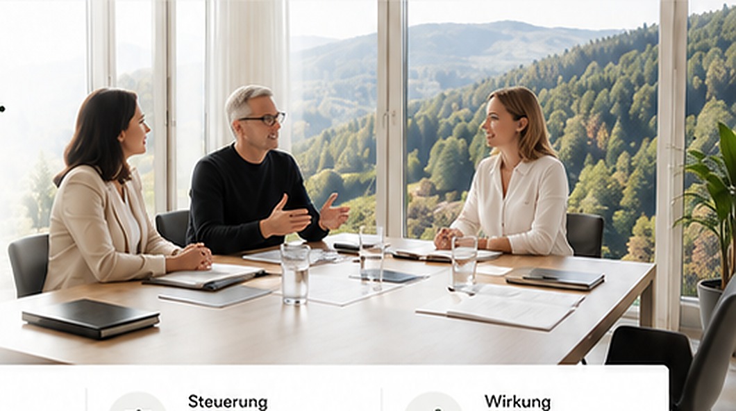 Beratungsgespräch in einem hellen Besprechungsraum