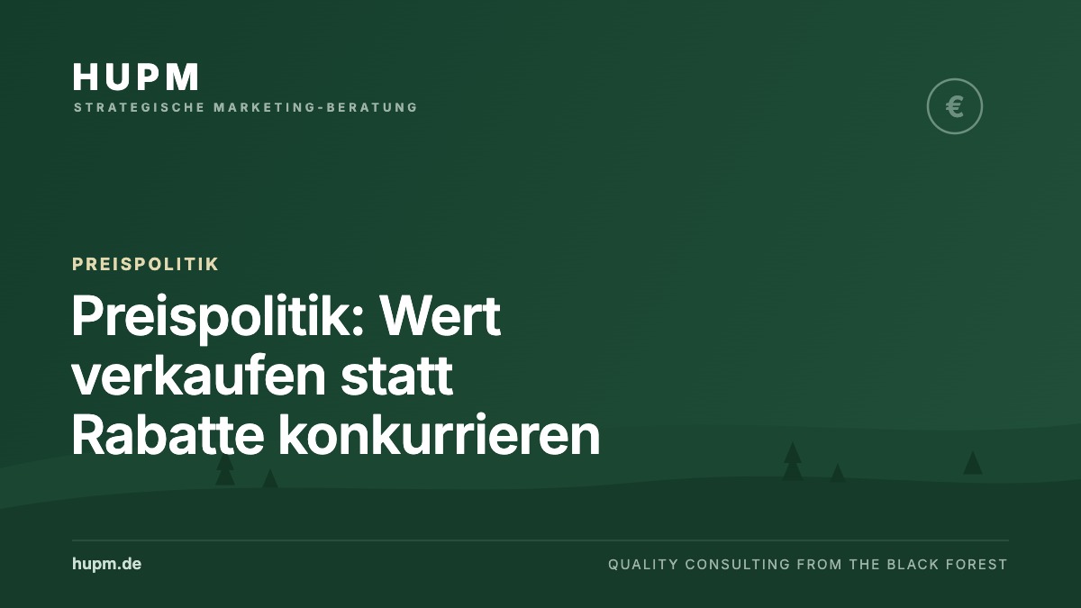 Preispolitik: Wert verkaufen statt über Rabatte konkurrieren