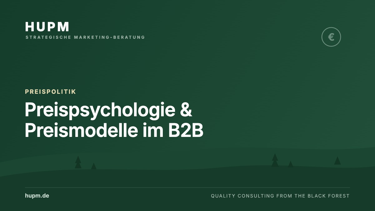 Preispsychologie & Preismodelle im B2B